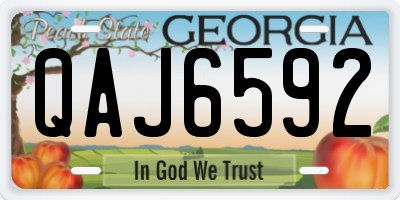 GA license plate QAJ6592