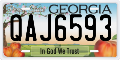 GA license plate QAJ6593