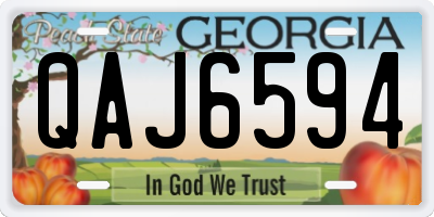 GA license plate QAJ6594