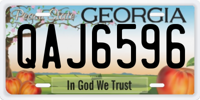 GA license plate QAJ6596