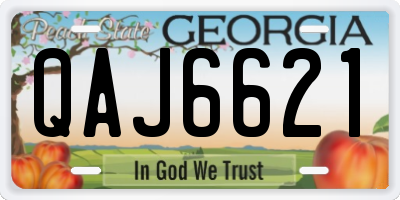 GA license plate QAJ6621