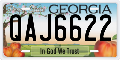 GA license plate QAJ6622