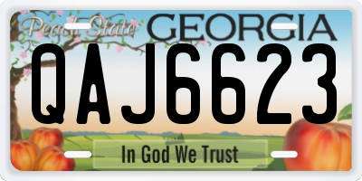 GA license plate QAJ6623