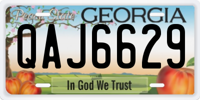 GA license plate QAJ6629