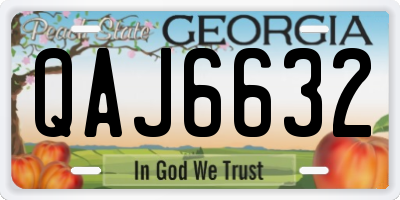 GA license plate QAJ6632