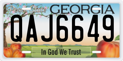GA license plate QAJ6649