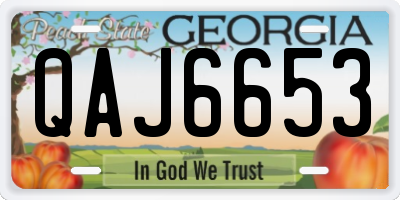 GA license plate QAJ6653