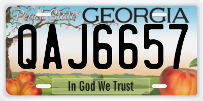 GA license plate QAJ6657