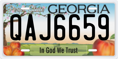 GA license plate QAJ6659