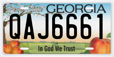 GA license plate QAJ6661