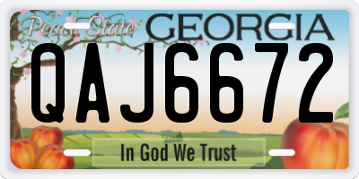 GA license plate QAJ6672