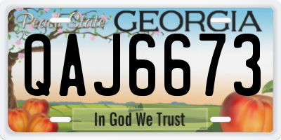 GA license plate QAJ6673