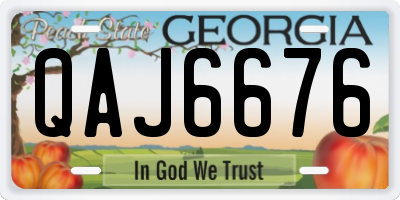 GA license plate QAJ6676
