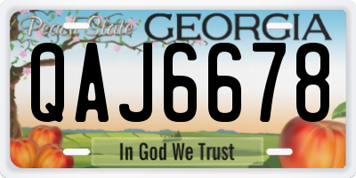 GA license plate QAJ6678