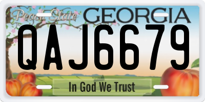 GA license plate QAJ6679
