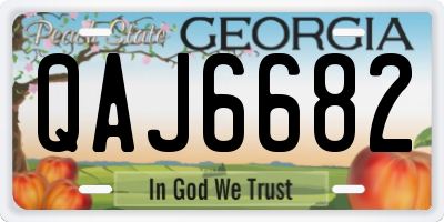 GA license plate QAJ6682