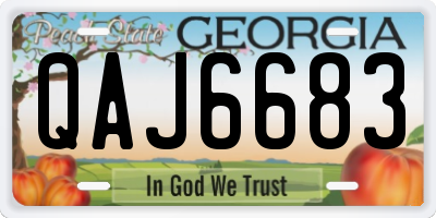 GA license plate QAJ6683