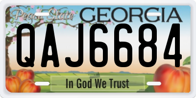 GA license plate QAJ6684