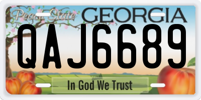 GA license plate QAJ6689
