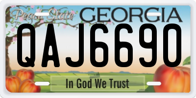 GA license plate QAJ6690