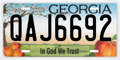 GA license plate QAJ6692