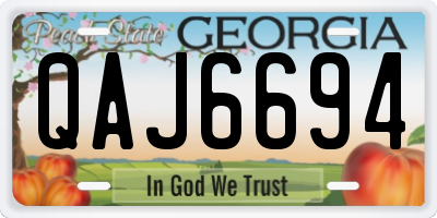 GA license plate QAJ6694