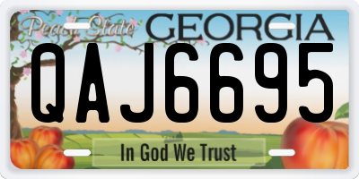 GA license plate QAJ6695