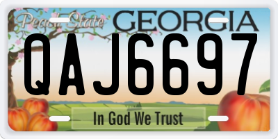 GA license plate QAJ6697