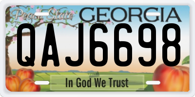 GA license plate QAJ6698