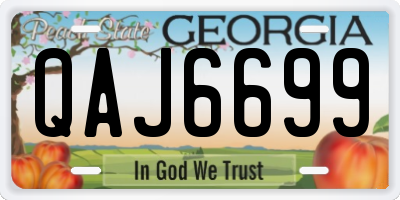 GA license plate QAJ6699