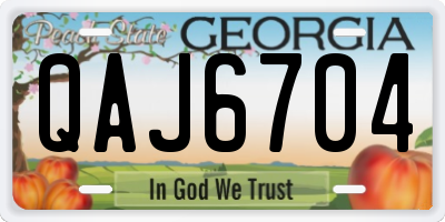 GA license plate QAJ6704