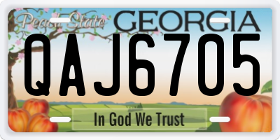 GA license plate QAJ6705