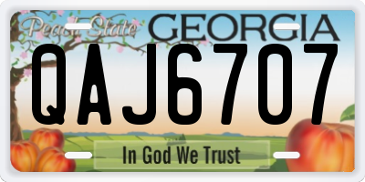 GA license plate QAJ6707