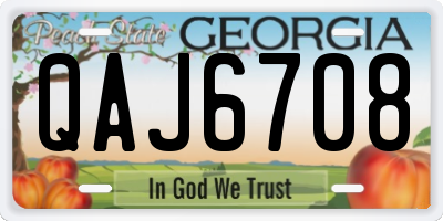 GA license plate QAJ6708