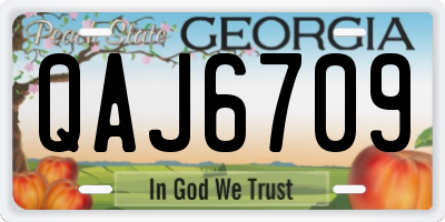 GA license plate QAJ6709