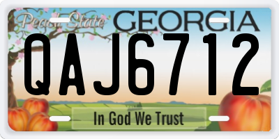 GA license plate QAJ6712