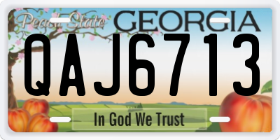 GA license plate QAJ6713