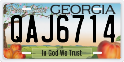 GA license plate QAJ6714