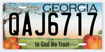 GA license plate QAJ6717