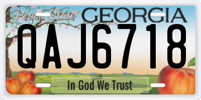 GA license plate QAJ6718