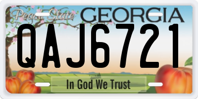 GA license plate QAJ6721