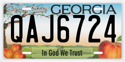 GA license plate QAJ6724