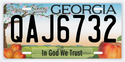 GA license plate QAJ6732