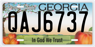 GA license plate QAJ6737