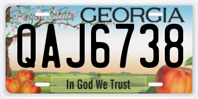GA license plate QAJ6738