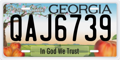 GA license plate QAJ6739