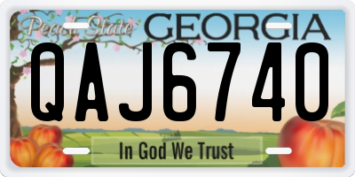 GA license plate QAJ6740