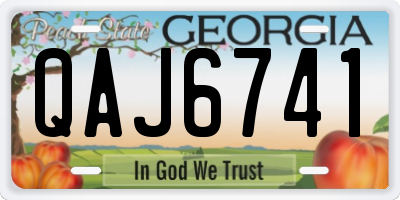 GA license plate QAJ6741