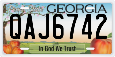 GA license plate QAJ6742