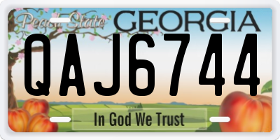 GA license plate QAJ6744